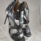 JASON WU "CAROLINE" METALLIC SILVER STRAPPY OPEN TOE STILETTO HEELS SIZE 38