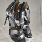 JASON WU "CAROLINE" METALLIC SILVER STRAPPY OPEN TOE STILETTO HEELS SIZE 38