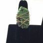 Handmade Ring 14K Gold Fill Wire Wrap OvalGreen Stone Size 71/2