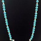 WENDY MINK Multicolor turquoise faux pearl Bead Silver Tone strand Necklace 16"