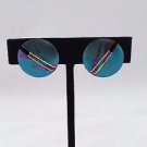 HOLLY YASHI BLUE/ LAVENDER DISC CLIP ON EARRINGS