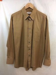 YVES SAINT LAURENT GOLD BUTTON FRONT SHIRT SIZE 17 32-33 XL