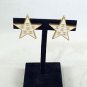 CHANEL AUTHENTIC MULTI CC CREAM GOLD TONE TRIM STAR CLIP ON EARRINGS