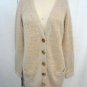 MINK PINK BEIGE CROCHET KNIT WOODEN BUTTON CARDIGAN SIZE XS