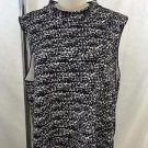 VINCE CAMUTO RICH BLACK ANIMAL EDGE ZIP BACK SLVLS CROP TOP SIZE XL RET $79