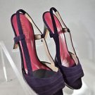 KATE SPADE PURPLE SUEDE/ SNAKE SKIN SLING BACK HEELS  SIZE 7 B