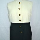 UNGARO SOLO DONNA PARIS CREAM/ BLACK BUTTON UP VEST SIZE 44/ 10