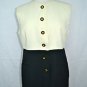 UNGARO SOLO DONNA PARIS CREAM/ BLACK BUTTON UP VEST SIZE 44/ 10