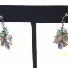 14K White Gold Fresh Water Pearl, Crystal  Dangle Earrings