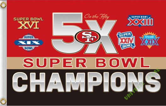 90X150CM San Francisco 49ers flag NFL Super Bowl champion flag banner ...
