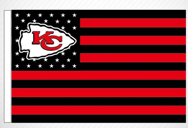 NFL Kansas City Chiefs Flag 3ft x 5ft 100% Polyester Patio, Lawn & Garden Outdoor Flags fre