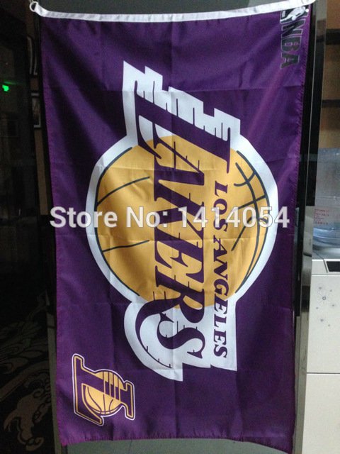 Los Angeles Lakers purple Flag 150X90CM NBA 3X5FT Banner ...