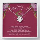 To My Mother-In-Law Love-Knot Necklace With Message Card