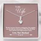 To My Wife From Husband Alluring Beauty Necklace With Message Card