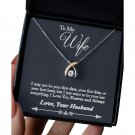 To My Wife From Husband Wishbone Necklace With Message Card