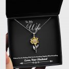 To My Wife Sunflower Pendant Necklace Gift Idea For Women