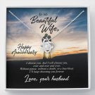 To My Beautiful Wife Anniversary Love Knot Necklace Message Card