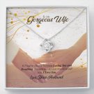 To My Gorgeous Wife Forever Love Knot Necklace With Message Card