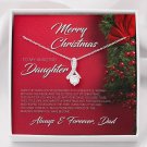 Merry Christmas To My Daugher Holiday Message Card Jewelry