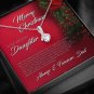 Merry Christmas To My Daugher Holiday Message Card Jewelry