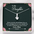 To My Daughter From Mom Message Card Gift Necklace Jewelry