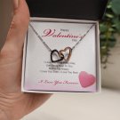 Happy Valentine's Day Heart Necklace Jewelry With Message Card