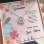 Easter Holiday Message Card Gift Necklace for Daughter From Mom