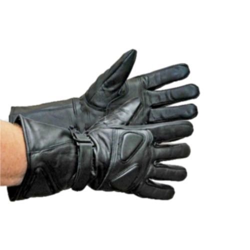 MEN'S MOTORCYCLE PREMIUM PADDED GAUNTLET GLOVES NEW BLACK RIDING GLOVE