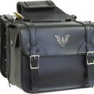 MOTORCYCLE WATER/HEAT RSTNT UV PVC THROW OVER SADDLEBAG W/EAGLE EMBLEM, 2 STRAPS
