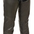 MEN'S MOTORCYCLE JEAN POCKET STYLE MESH LINED SOFT LEATHER CHAP W/SIDE ZIPPER