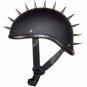 MENS MOTORCYCLE FLAT GLADIATOR MATT BLACK NOVELTY HELMET WITH PUNKY SPIKES