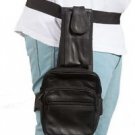 MOTORCYLE RIDING THIGH FANNY PACK GENUINE LEATHER WITH MANY POCKETS &GUN POCKET