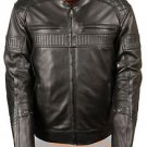 MEN'S MOTORCYCLE RACER BUTTER SOFT QUILTED LEATHER JACKET W/VENT GUN POCKET