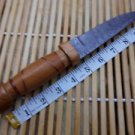 RAIN DROP DAMASCUS STEEL KNIFE HAND FORGED 10.5" CUSTOM MADE W/ROSE WOOD BRASS