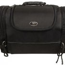 MOTORCYCLE NYLON RACK SISSY T BAR BAG PLAIN LUGGAGE W/REFLECTIVE PIPING RAIN COV