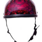 MOTORCYCLE BURGANDY SKULL GRAVEYARD HALF HELMET   NOT DOT GR8 PRICE RIDERS EAGLE