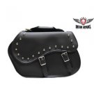 MOTORCYCLE WATER/HEAT RESISTANT STUDDED PVC SADDLEBAG QUICK RELEASE VELCRO COVER