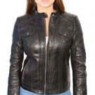 WOMEN'S RACER SHORT W/FOUR EXTERIOR POCKETS SEXY LOOK VERY SOFT REAL LEATHER NEW