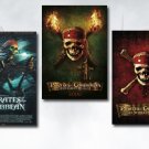 Pirates Of The Caribbean 1, 2, & 3 Movie Poster Set