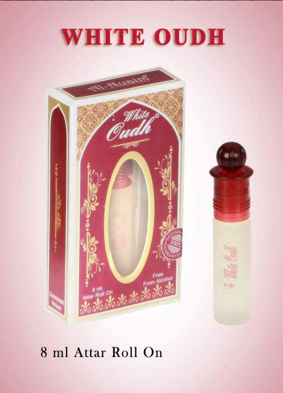 Al Nuaim White oudh 8ml Attar Perfume Oil Alcohol Free Natural Fragrance + Shipp