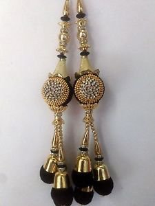 Sewing Accessories Pom Pom Tassels Indian Blouse Latkans Craft Keychain 1 Pair