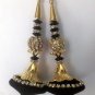 Decorative Black Indian Blouse Latkans Tassels Beaded Accessories Sewing 1 Pair