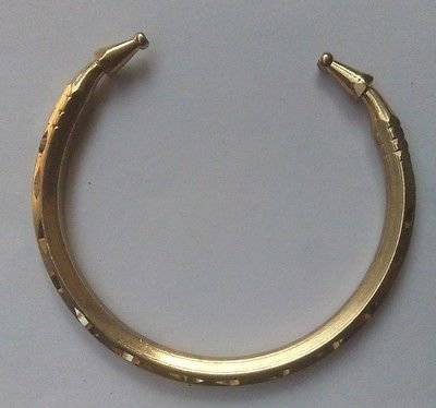 High Quality Brass Scratched Rounded Bracelet Cuff Kada Cut Men Women - Fashion