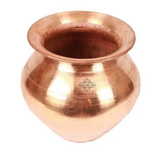 100% Copper Lota Kalash Pot Kitchen diwali Navratra Hindu Puja Religious + Shipp