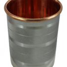 Copper SS Ayurvedic Glass Cup Storage Drinking Water health Yoga Free Shipping