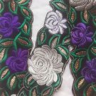 Vintage Indian Sari Border Used Embroidered Trim Art Wrap Lace 1YD Black Ribbon