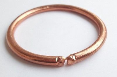 Pure copper THICK cratched Rounded Bracelet Cuff Kada Kadaa - Men Fashion+ Ship