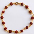 RUDRAKSHA BRACELET / RUDRAKSH BEADS GOLDEN CAP BRACELET / RUDRAKSH BRACALET+SHIP