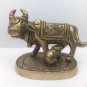 2" Brass Kamdhenu Cow & Calf Statue Sculpture Figurine Home Decor Collectibles