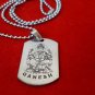 Ganesh Hindu God tag Necklace Pendant With 22" Inch Chain Free Shipping